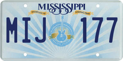 MS license plate MIJ177