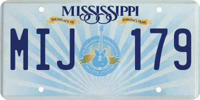 MS license plate MIJ179