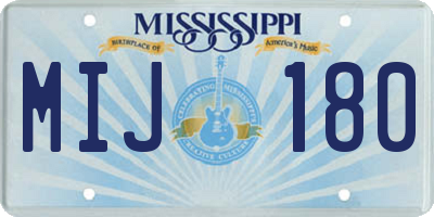 MS license plate MIJ180