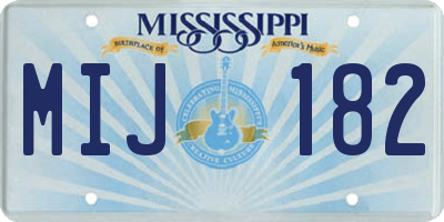 MS license plate MIJ182
