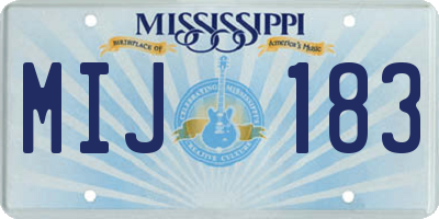 MS license plate MIJ183
