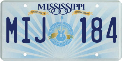 MS license plate MIJ184