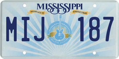 MS license plate MIJ187