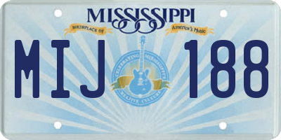 MS license plate MIJ188