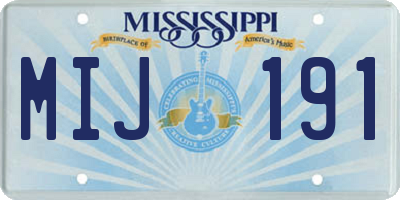 MS license plate MIJ191