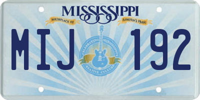 MS license plate MIJ192