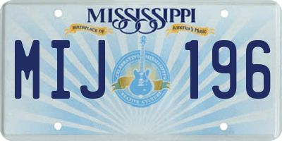 MS license plate MIJ196