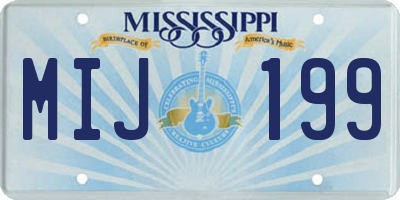 MS license plate MIJ199