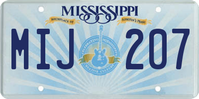 MS license plate MIJ207