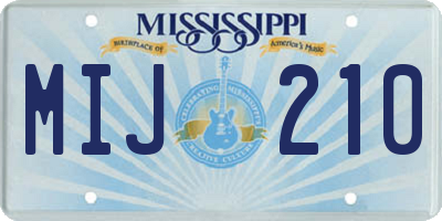 MS license plate MIJ210