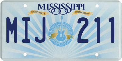 MS license plate MIJ211