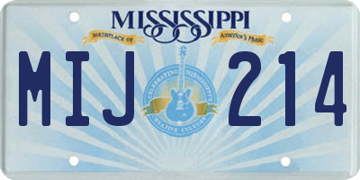 MS license plate MIJ214
