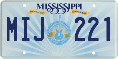 MS license plate MIJ221