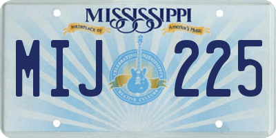 MS license plate MIJ225