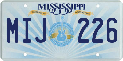 MS license plate MIJ226
