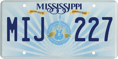 MS license plate MIJ227