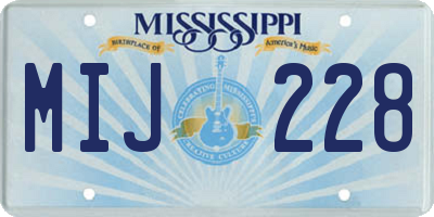 MS license plate MIJ228