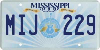 MS license plate MIJ229
