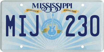 MS license plate MIJ230