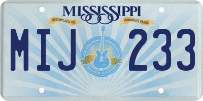 MS license plate MIJ233