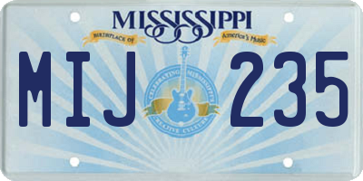 MS license plate MIJ235