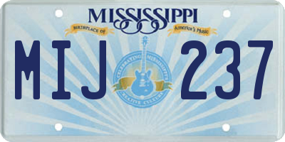 MS license plate MIJ237