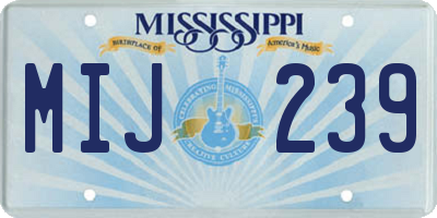 MS license plate MIJ239