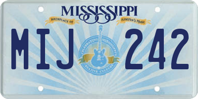 MS license plate MIJ242