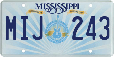 MS license plate MIJ243