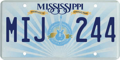 MS license plate MIJ244