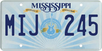 MS license plate MIJ245