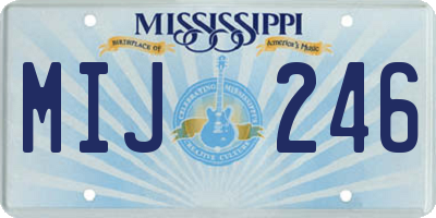 MS license plate MIJ246