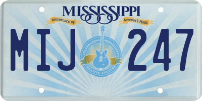 MS license plate MIJ247