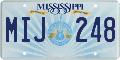 MS license plate MIJ248