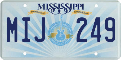 MS license plate MIJ249
