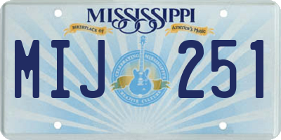MS license plate MIJ251