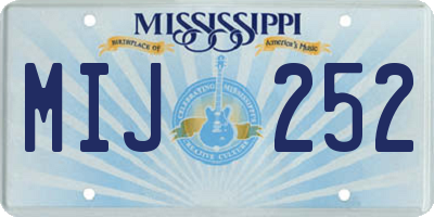 MS license plate MIJ252