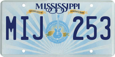 MS license plate MIJ253