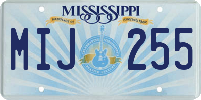 MS license plate MIJ255