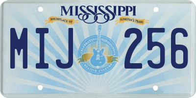 MS license plate MIJ256