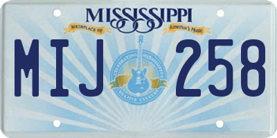 MS license plate MIJ258