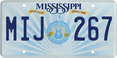 MS license plate MIJ267