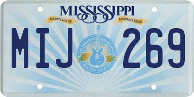 MS license plate MIJ269