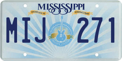 MS license plate MIJ271