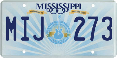 MS license plate MIJ273