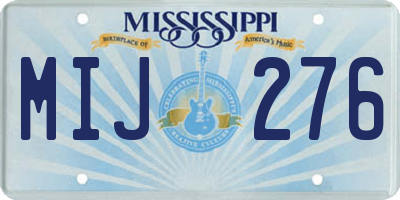 MS license plate MIJ276
