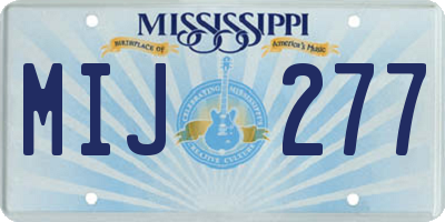 MS license plate MIJ277