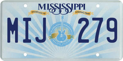 MS license plate MIJ279