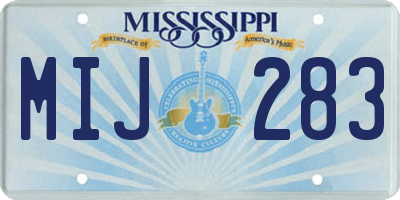MS license plate MIJ283