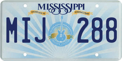 MS license plate MIJ288